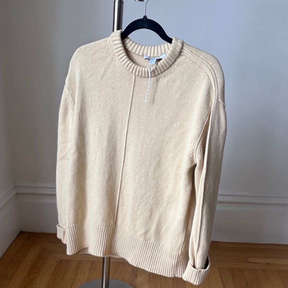 & Other Stories Oversized Beige/butter yellow Knit Pullover